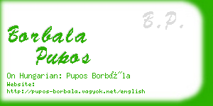 borbala pupos business card